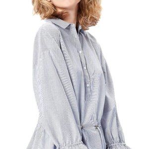 Women's Striped Drawstring Waist Shirt